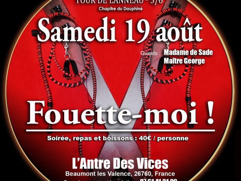 Evènement BDSM Valence : 19/08/2023: Munch&Play Fouette moi | Antre Des Vices