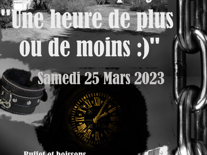 Evènement BDSM Valence : 23/03/2023: Munch&Play Une heure de plus ou de moins | Antre Des Vices