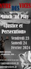 Ev&egrave;nement BDSM Valence : 23 et 24/02/2024: Munch&Play Justice et persecution | Antre Des Vices
