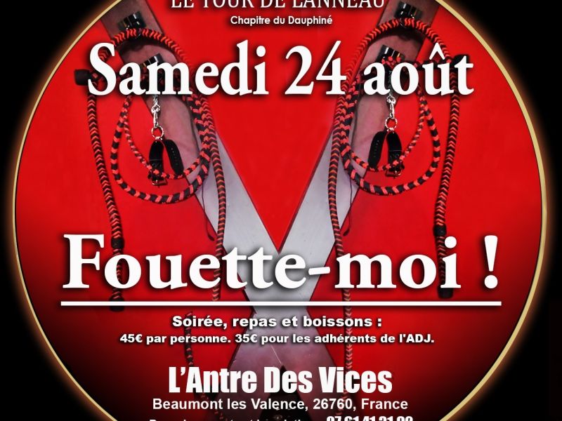 Evènement BDSM Valence : 24/08/2024: Munch&Play Fouette moi | Antre Des Vices