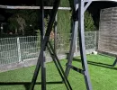 Une vue de la croix sur la terrasse du repaire des passions, un des gites bdsm de l'Antre Des Vices en Rhone-Alpes